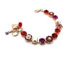 Bracelet By Mariana Woman Glamorous Fuchsia and Siam Swarovski Crystals - Image 3