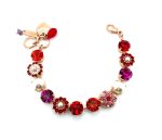 Bracelet By Mariana Woman Glamorous Fuchsia and Siam Swarovski Crystals - Image 2