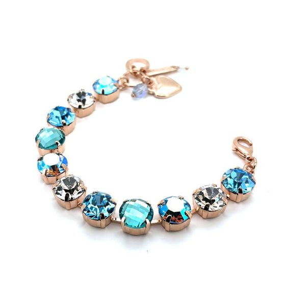 Bracelet By Mariana Woman Adorable Aquamarine and Clear Swarovski Crystals
