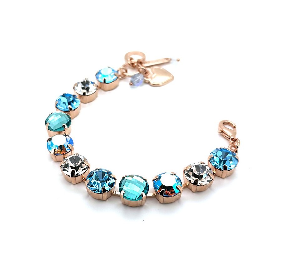 B-4474-141-RG (2) Bracelet By Mariana Woman Adorable Aquamarine and Clear Swarovski Crystals - Image 1