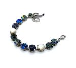 Bracelet By Mariana Beautiful Woman Shell Mineral and Blue Howlite Swarovski Crystals