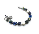 Bracelet By Mariana Beautiful Woman Shell Mineral and Blue Howlite Swarovski Crystals - Image 3