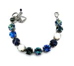Bracelet By Mariana Beautiful Woman Shell Mineral and Blue Howlite Swarovski Crystals - Image 2