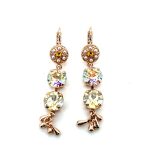 Earrings By Mariana Woman Drop Golden and Pearl Swarovski Crystals - Image 2