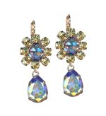Earrings By Mariana Woman Beautiful Golden and Topaz Swarovski Crystals