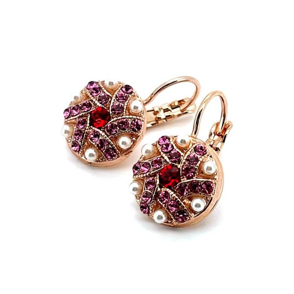 Earrings By Mariana Woman Gorgeous Fuchsia and Siam Swarovski Crystals
