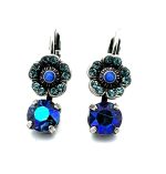 Earrings By Mariana Woman Beautiful Montana Blue and Sapphire Swarovski Crystals - Image 2