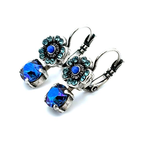 Earrings By Mariana Woman Beautiful Montana Blue and Sapphire Swarovski Crystals