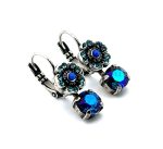 Earrings By Mariana Woman Beautiful Montana Blue and Sapphire Swarovski Crystals - Image 3