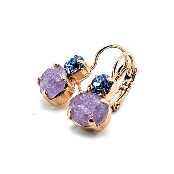 Earrings By Mariana Woman Gorgeous Tanzanite and Violet Swarovski Crystals