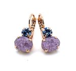 Earrings By Mariana Woman Gorgeous Tanzanite and Violet Swarovski Crystals - Image 2