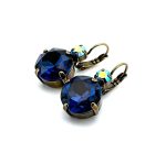 Earrings By Mariana Woman Elegant Montana Blue and AB Swarovski Crystals