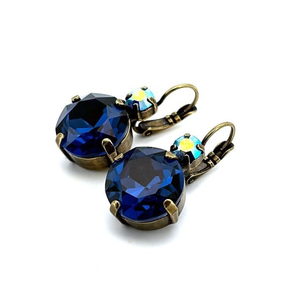 Earrings By Mariana Woman Elegant Montana Blue and AB Swarovski Crystals