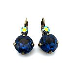 Earrings By Mariana Woman Elegant Montana Blue and AB Swarovski Crystals - Image 2