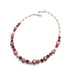 Necklace By Mariana Woman Glamorous Fuchsia and Siam Swarovski Crystals