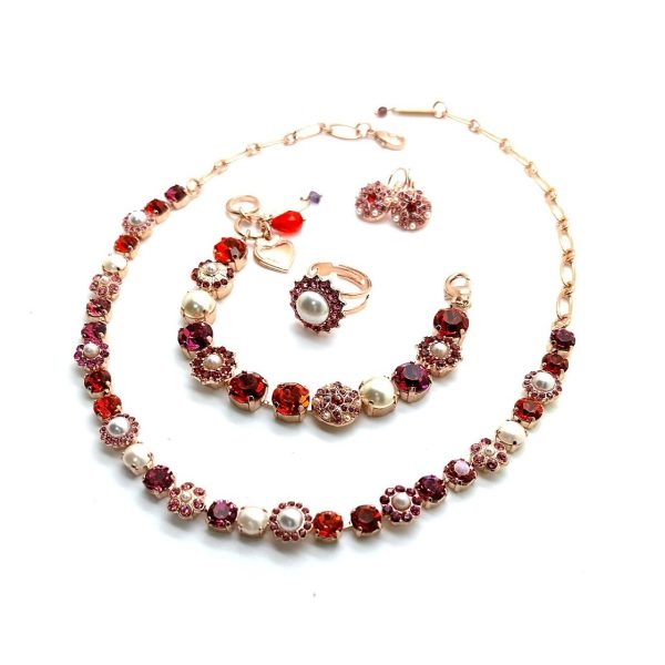 Jewelry Set By Mariana Woman Necklace, Bracelet, Earrings and Ring Swarovski Crystals