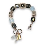 Bracelet By Mariana Woman Glamorous Black Diamond and Opal Swarovski Crystals - Image 3