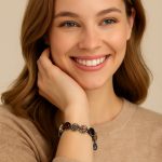 Bracelet By Mariana Woman Elegant Jet and Peach Swarovski Crystals - Image 3