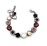 Bracelet By Mariana Woman Elegant Jet and Peach Swarovski Crystals