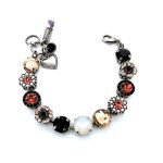 Bracelet By Mariana Woman Elegant Jet and Peach Swarovski Crystals