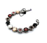 Bracelet By Mariana Woman Elegant Jet and Peach Swarovski Crystals - Image 2