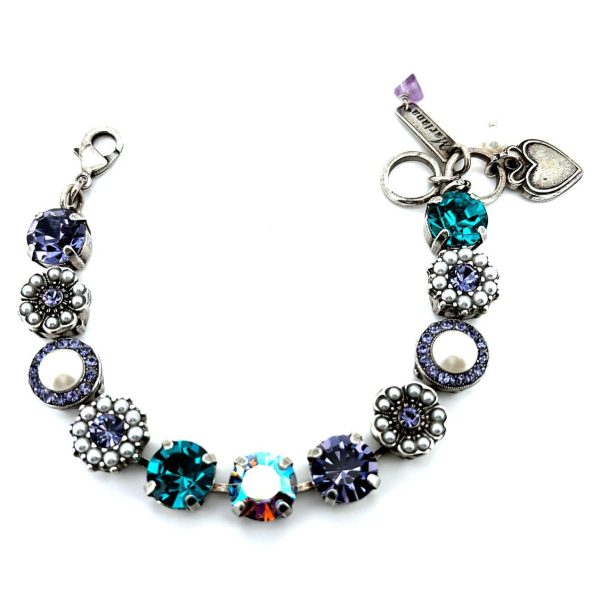 Bracelet By Mariana Woman Timeless Pearl and Tanzanite Swarovski Crystals