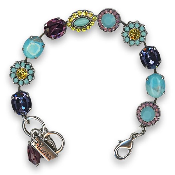 Bracelet by Mariana Woman Glamorous Turquoise and Amethyst Swarovski Crystals
