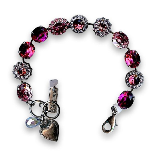 Bracelet by Mariana Woman Stunning Rose and Fuchsia Swarovski Crystals