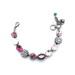 Bracelet by Mariana Woman Lovely Rose and Opal Swarovski Crystals - Image 2