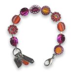 Bracelet by Mariana Woman Sassy Orange and Fuchsia Swarovski Crystals