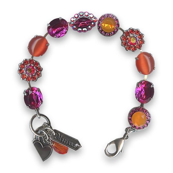 Bracelet by Mariana Woman Sassy Orange and Fuchsia Swarovski Crystals
