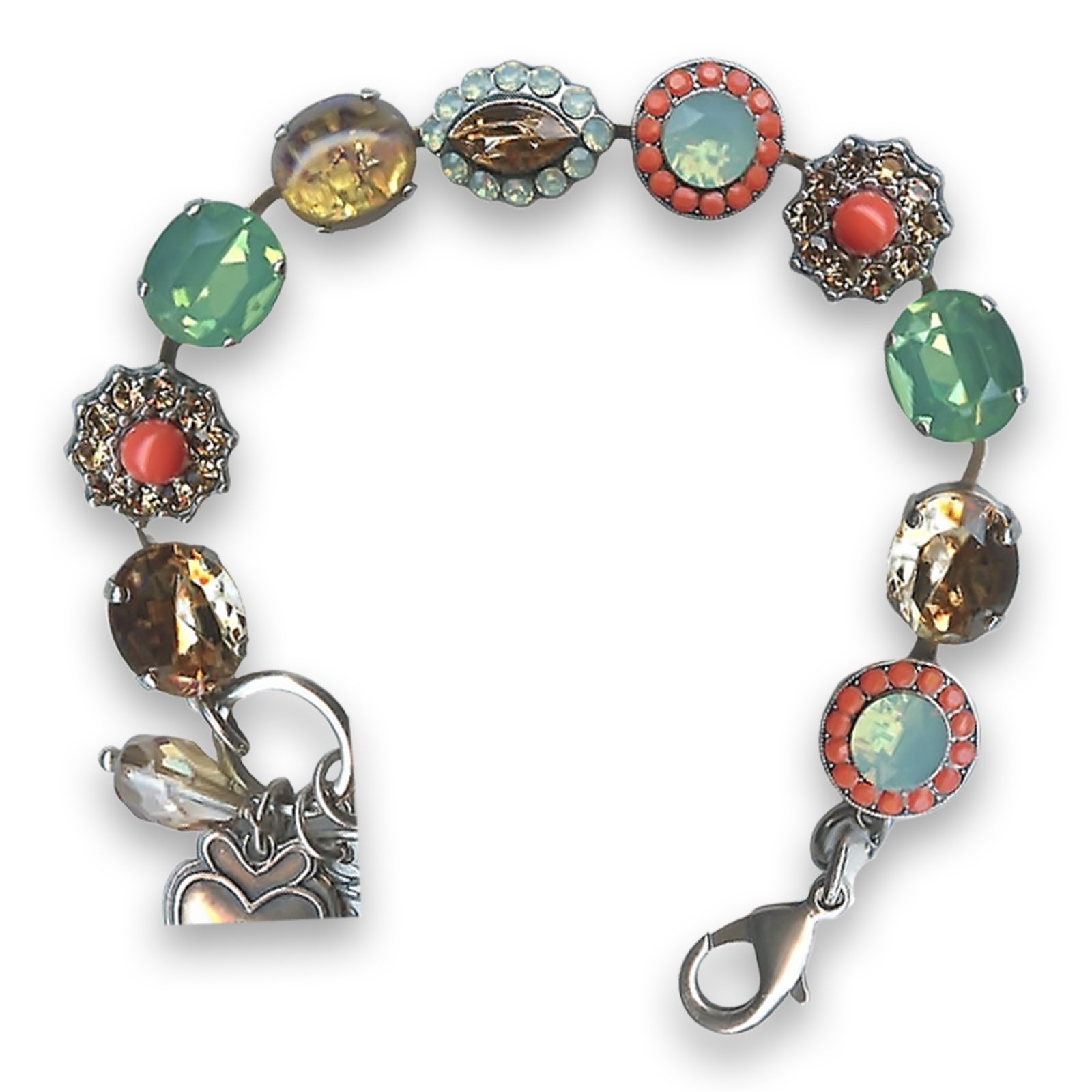 B-4115-1095-SP (1) Bracelet by Mariana Woman Adorable Golden and Opal Swarovski Crystals - Image 1