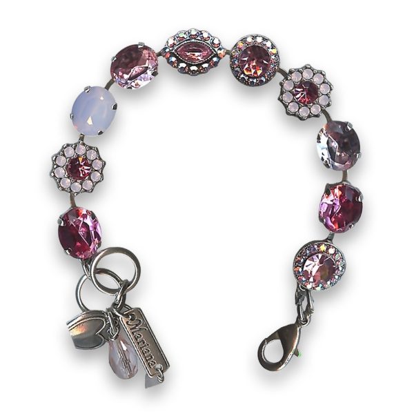 Bracelet by Mariana Woman Lovely Rose and AB Swarovski Crystals