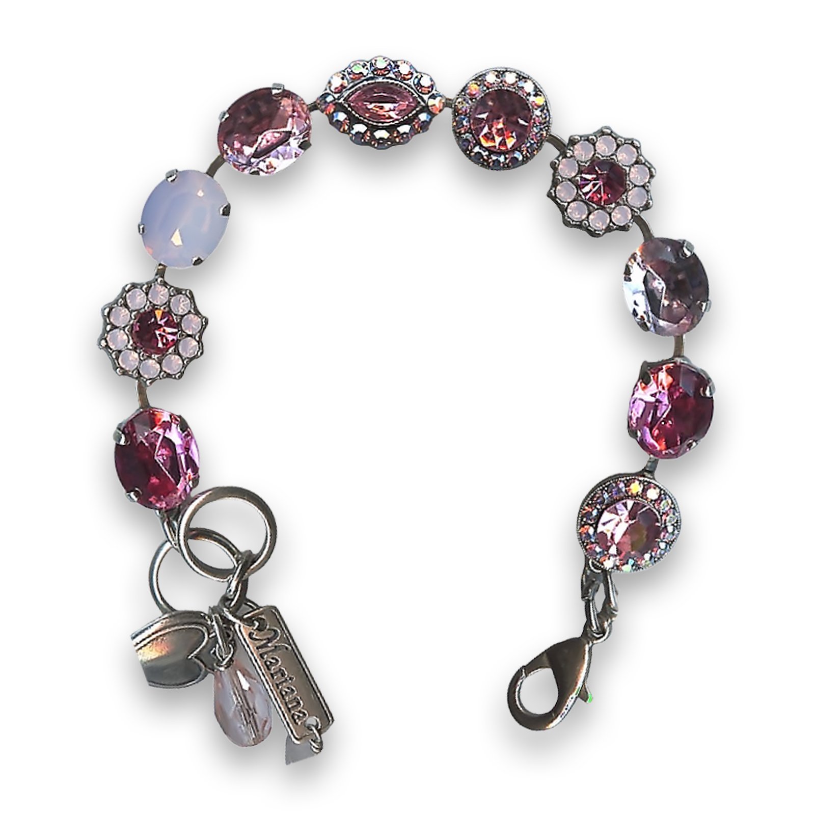 B-4115-1207-SP (1) Bracelet by Mariana Woman Lovely Rose and AB Swarovski Crystals - Image 1