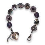 Bracelet by Mariana Woman Glamorous Smoky Quartz and Rose Swarovski Crystals