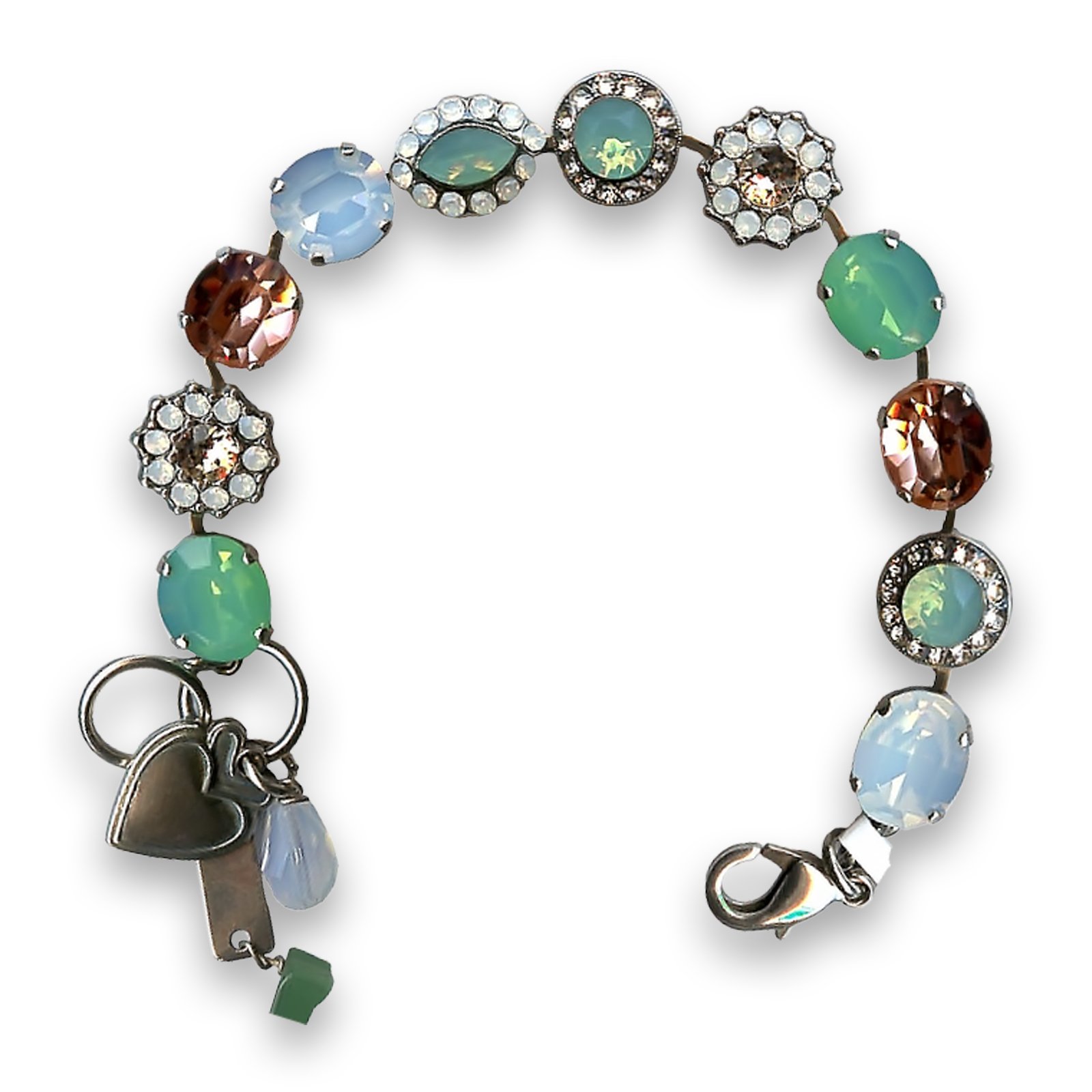 B-4115-23439-SP (1) Bracelet by Mariana Woman Adorable Peach and Opal Swarovski Crystals - Image 1