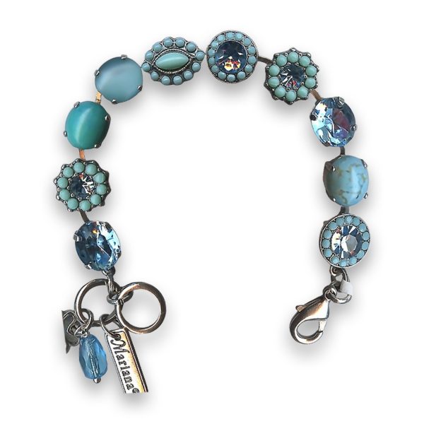 Bracelet by Mariana Woman Gorgeous Aquamarine and Turquoise Swarovski Crystals