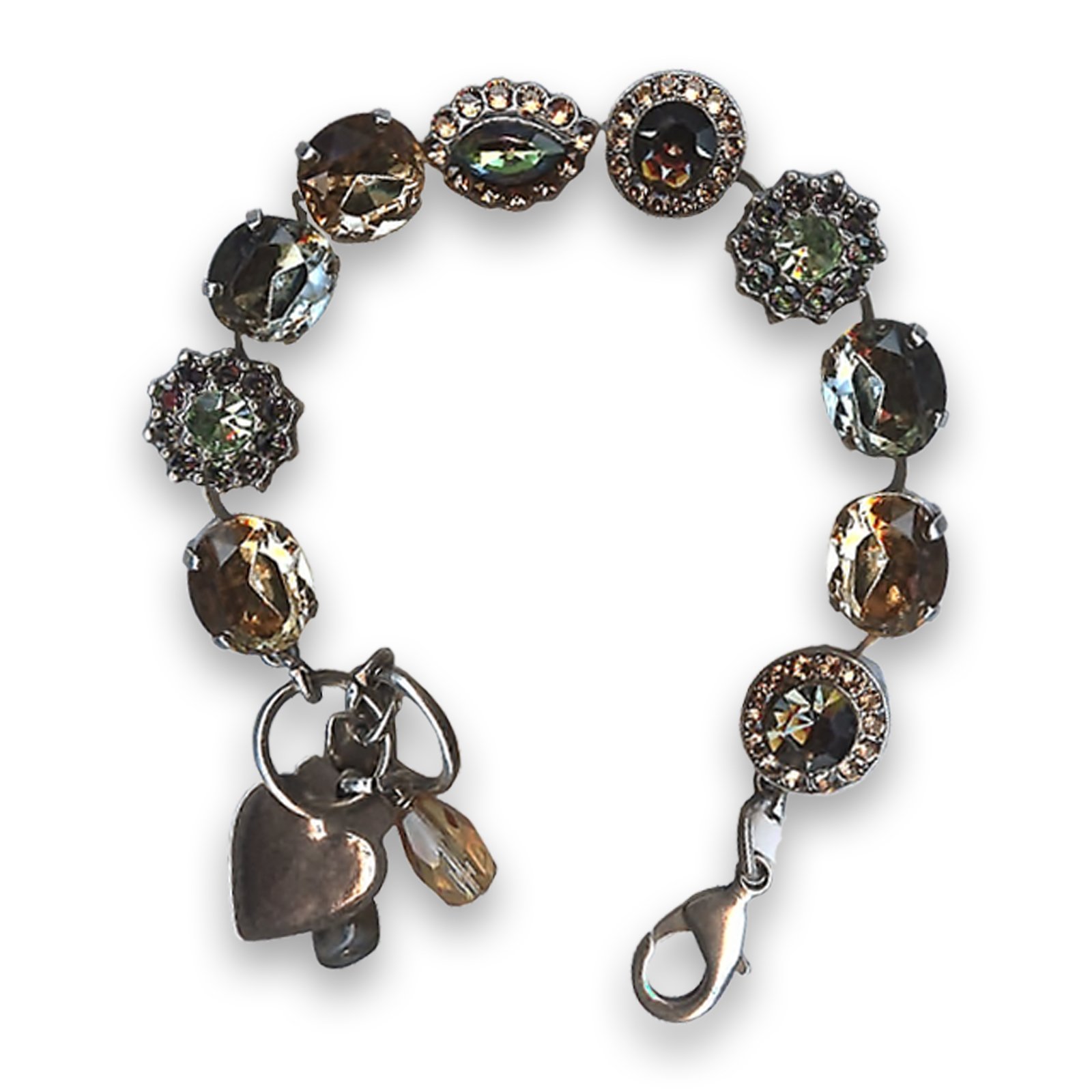 B-4115-3401-SP (1) Bracelet by Mariana Woman Elegant Black Diamond and Topaz Swarovski Crystals - Image 1