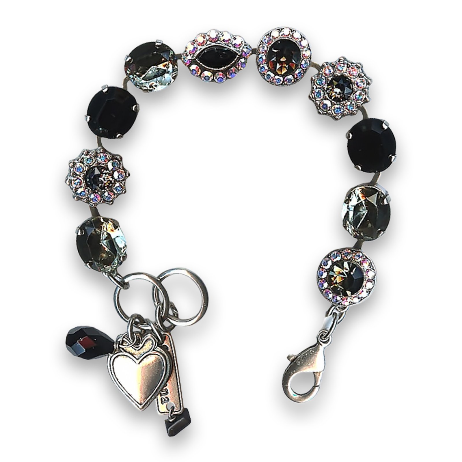 B-4115-3701-SP (1) Bracelet by Mariana Woman Glamorous Jet and AB Swarovski Crystals - Image 1