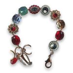 Bracelet by Mariana Woman Luxurious Siam and Golden Swarovski Crystals