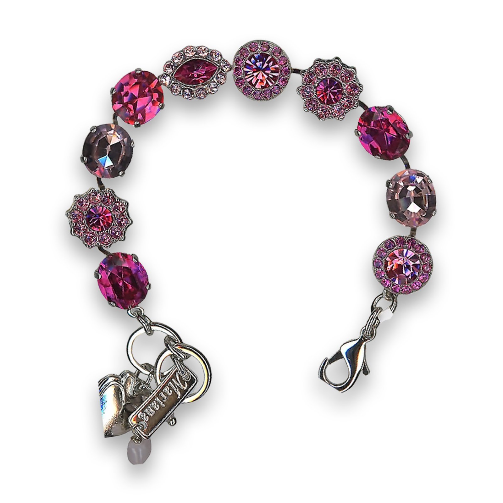 B-4115-5022-RO (1) Bracelet by Mariana Woman Lovely Rose Swarovski Crystals - Image 1