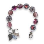 Bracelet by Mariana Woman Lovely Rose Quartz Mineral and Fuchsia Swarovski Crystals - Image 2