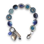 Bracelet by Mariana Woman Beautiful Lapis Lazuli Mineral and Blue Swarovski Crystals