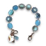 Bracelet by Mariana Woman Adorable Turquoise Mineral and Blue Swarovski Crystals - Image 2