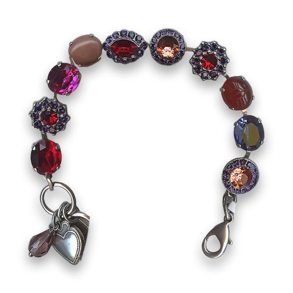 Bracelet by Mariana Woman Stunning Aventurine Mineral and Purple Swarovski Crystals
