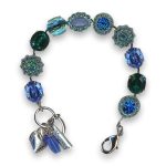 Bracelet by Mariana Woman Elegant Green Opal Mineral and Emerald Swarovski Crystals