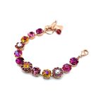 Bracelet By Mariana Woman Stunning Rose and Fuchsia Swarovski Crystals - Image 2