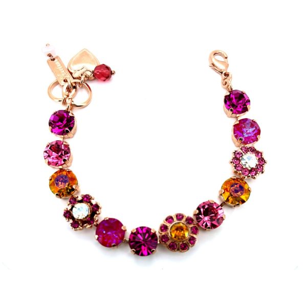 Bracelet By Mariana Woman Stunning Rose and Fuchsia Swarovski Crystals