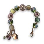 Bracelet by Mariana Woman Beautiful Emerald and Rose Swarovski Crystals - Image 2