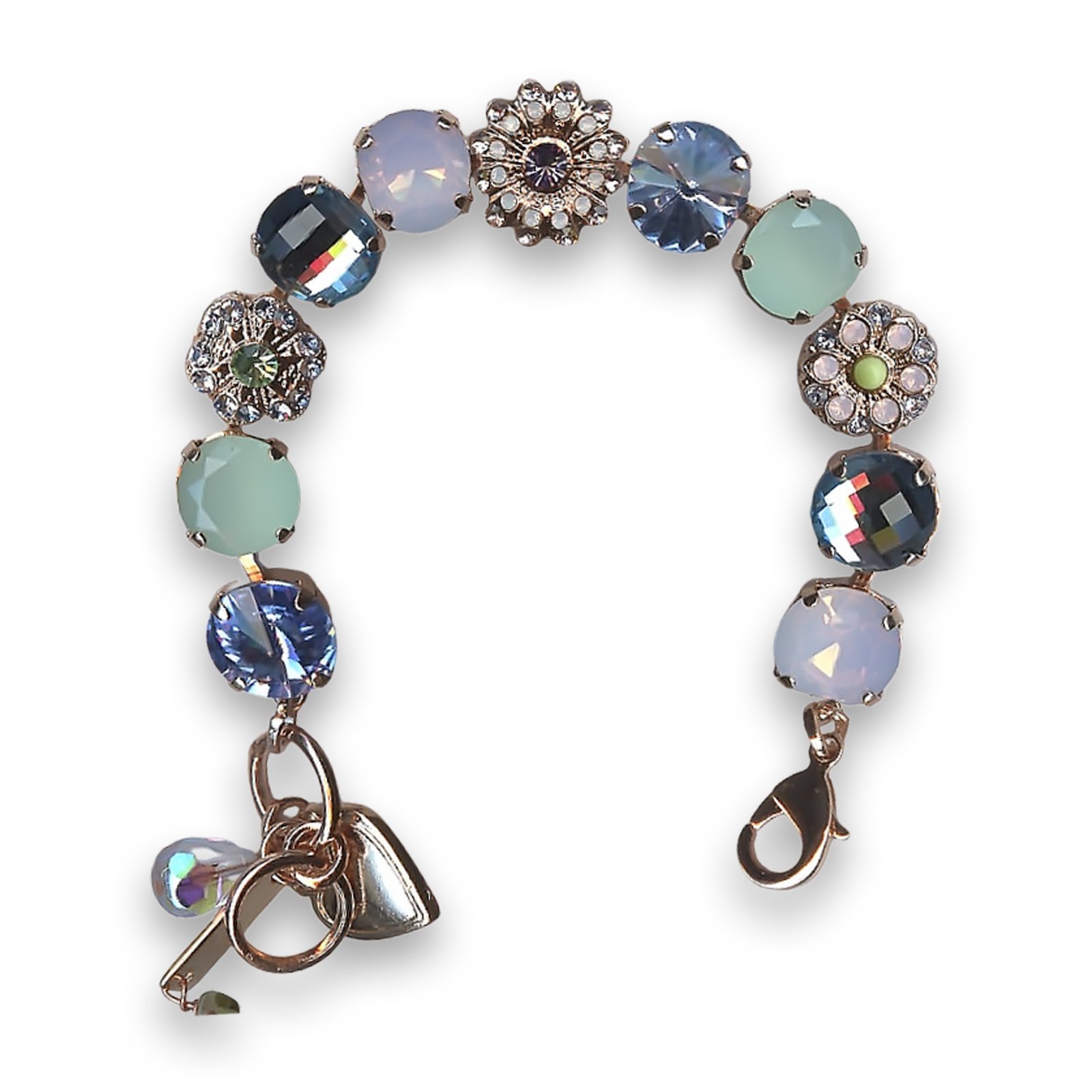 B-4246-3-1067-RG (1) Bracelet by Mariana Woman Alluring Sapphire and Opal Swarovski Crystals - Image 1